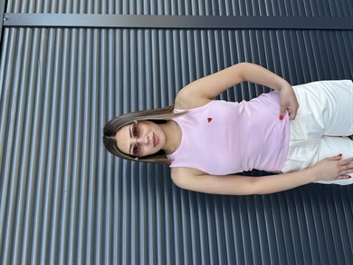 Dilvin Kalp Nakışlı Atlet Pembe