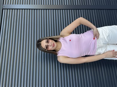 Dilvin Kalp Nakışlı Atlet Pembe