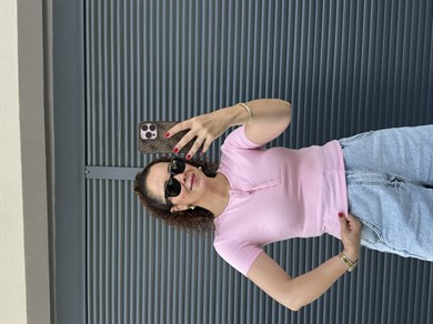 Dilvin Önü Düğmeli Kısa Kollu Bluz Pembe