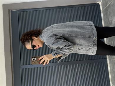 Dilvin Oversize Kot Ceket Füme