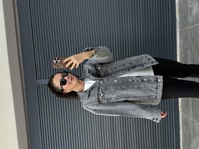 Dilvin Oversize Kot Ceket Füme