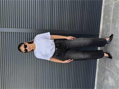 Dilvin Paçası Sasonlu Jean Siyah