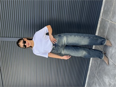 Dilvin Yanları Parçalı Balon Jean Tint