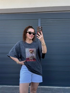Eskitme Pucci Oversize T-shirt Antrasit