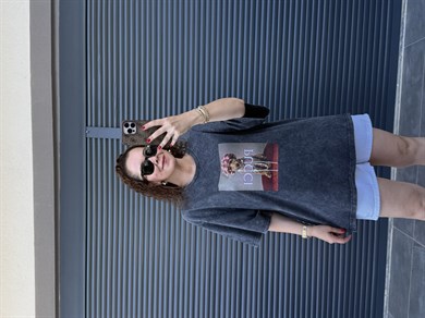Eskitme Pucci Oversize T-shirt Antrasit