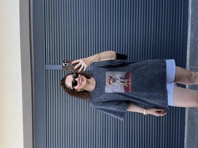 Eskitme Pucci Oversize T-shirt Antrasit