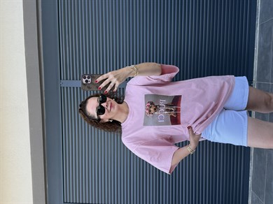 Eskitme Pucci Oversize T-shirt Pudra