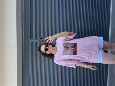 Eskitme Pucci Oversize T-shirt Pudra