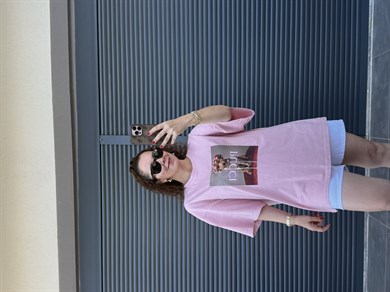 Eskitme Pucci Oversize T-shirt Pudra