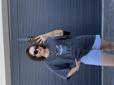 Eskitme Tom Oversize T-shirt Gri