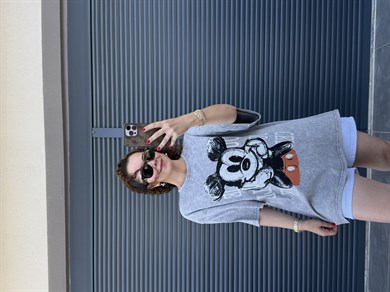 Eskitme You Mickey Oversize T-shirt Gri