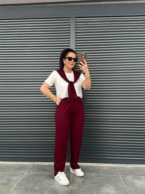 Fularlı Basic Takım Bordo