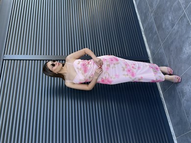 İçi Astarlı Tül Elbise Pembe