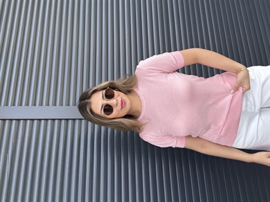 İnce Triko  Kısa Kollu Bluz Pembe