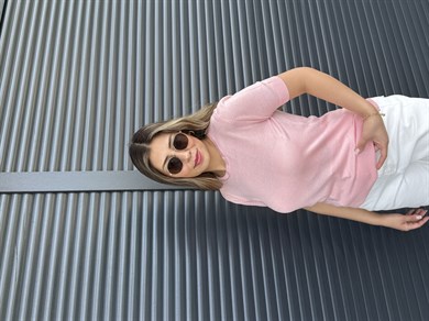 İnce Triko  Kısa Kollu Bluz Pembe