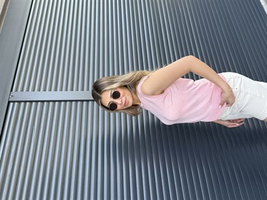 İnce Triko Kolsuz Bluz Pembe