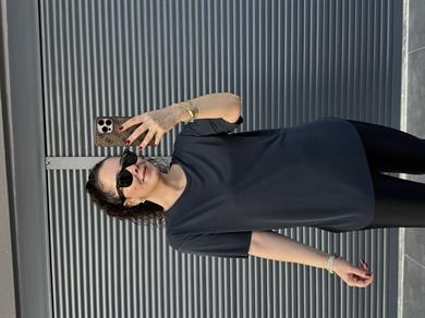 İthal Modal Bisiklet Yaka T-Shirt Antrasit 