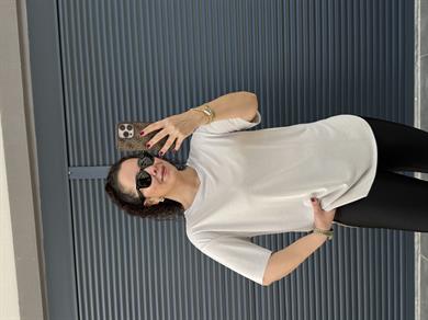 İthal Modal Bisiklet Yaka T-Shirt Taş