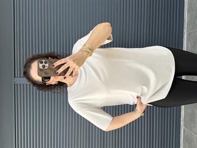 İthal Modal Bisiklet Yaka T-Shirt Taş