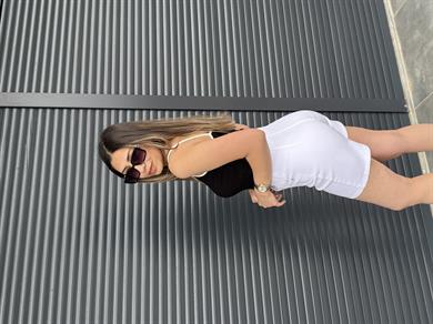 Karol Beyaz Düğmeli Kot Şort