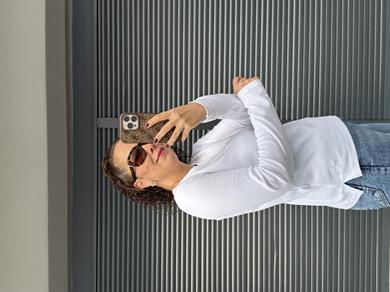 Karol Ribanalı Basic Bluz Beyaz