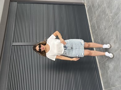 Karol Yırtık Detay Kot Etek