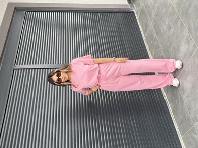 Kısa Kollu T-shirt Pantolon Takım Pembe