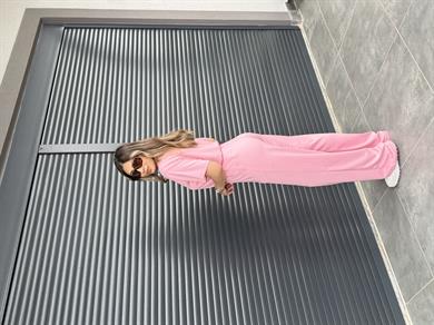 Kısa Kollu T-shirt Pantolon Takım Pembe