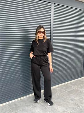 Kısa Kollu T-shirt Pantolon Takım Siyah