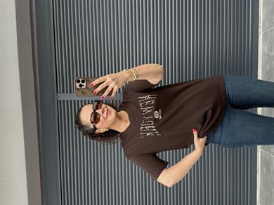 Leopar New York T-Shirt  Acı Kahve