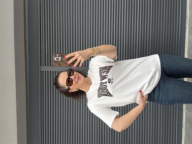 Leopar New York T-Shirt Beyaz