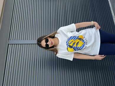 Limon Baskılı T-shirt Beyaz