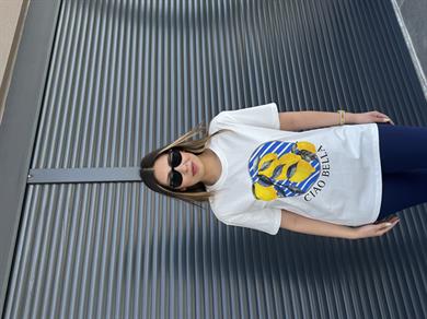 Limon Baskılı T-shirt Beyaz