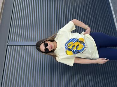 Limon Baskılı T-shirt Sarı