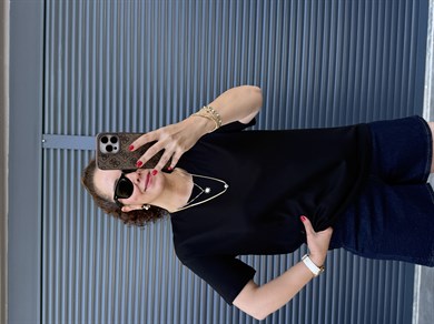 Modal Kumaş Bisiklet Yaka Basic T-Shirt Siyah