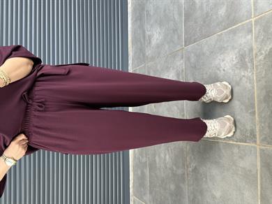 Modal Kumaş T-shirt Pantolon Takım  Mürdüm