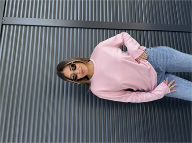 Modal Kumaş Uzun Kollu Basic Pembe