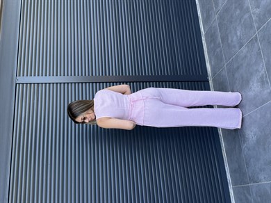 Önü Düğmeli Yelek Pantolon Takım Pembe