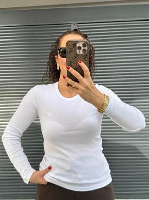 Orj Marka Kuş Nakışlı Basic Beyaz