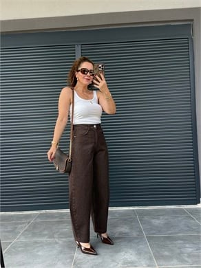 Premium Balon Jean Acı Kahve