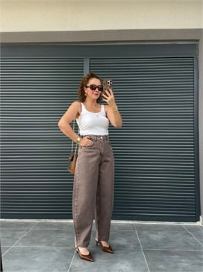 Premium Balon Jean Kahverengi