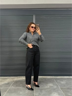 Premium Barrel Fit Jean Antrasit