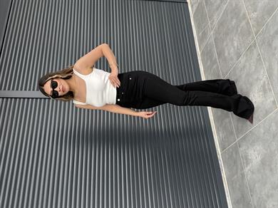 Premium İspanyol Paça Jean Siyah