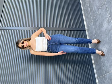 Premium Kalem Paça Toparlayıcı Boy Fit Jean Koyu Mavi