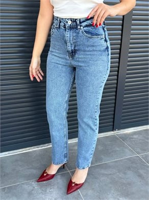 Premium Kalem Paça Toparlayıcı Boy Fit Jean Orta Mavi