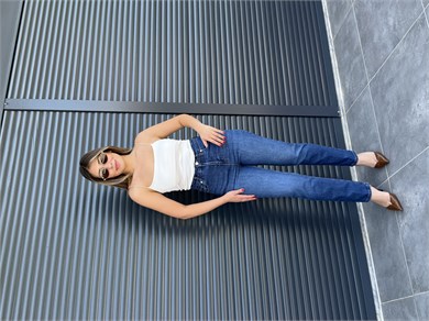 Premium Kalem Paça Toparlayıcı Boy Fit Jean Koyu Mavi