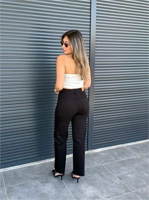 Premium Kare Cepli Palazzo Jean Siyah