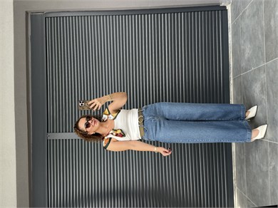 Premium  Kemerli Yumuşak Dokulu  Jean Mavi