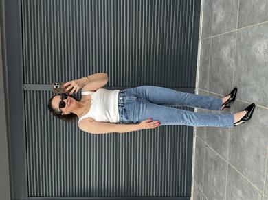 Premium Kesik Paça Boy Fit Jean Açık Mavi