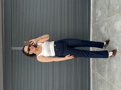 Premium Kesik Paça Boy Fit Jean Lacivert